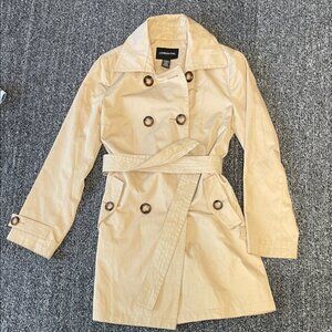 London Fog Short Tan Trench Coat Women’s Small | Classic Short Length | Trending